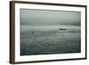 Eerie Look at Boats on the Hudson River in NYC-null-Framed Photo
