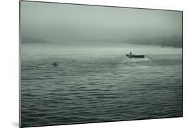 Eerie Look at Boats on the Hudson River in NYC-null-Mounted Photo