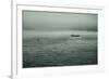 Eerie Look at Boats on the Hudson River in NYC-null-Framed Photo