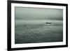 Eerie Look at Boats on the Hudson River in NYC-null-Framed Photo