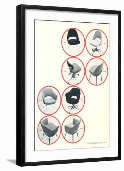 Eero Saarinen Chairs-null-Framed Art Print