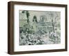 Effect of Snow with Cows at Montfoucault, 1874-Camille Pissarro-Framed Giclee Print