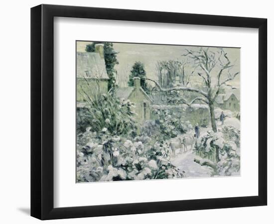 Effect of Snow with Cows at Montfoucault, 1874-Camille Pissarro-Framed Giclee Print