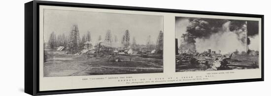 Effects of a Fire at a Texan Oil Well-null-Framed Stretched Canvas