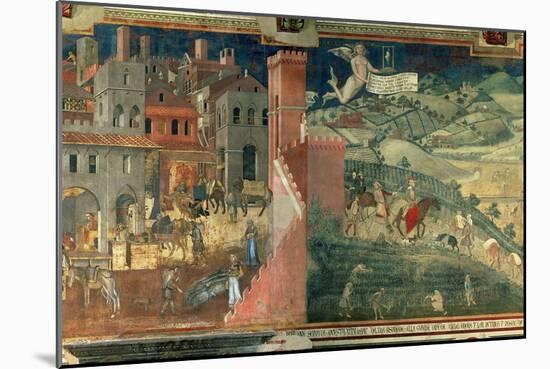 Effects of Good Government, c.1338-Ambrogio Lorenzetti-Mounted Giclee Print