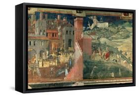 Effects of Good Government, c.1338-Ambrogio Lorenzetti-Framed Stretched Canvas