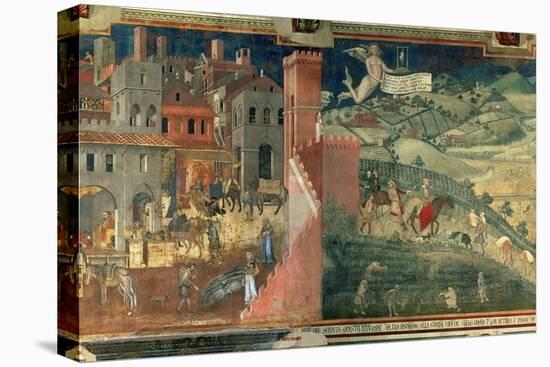 Effects of Good Government, c.1338-Ambrogio Lorenzetti-Stretched Canvas