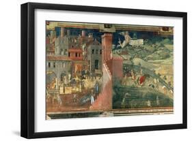 Effects of Good Government, c.1338-Ambrogio Lorenzetti-Framed Premium Giclee Print