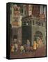 Effects of Good Government in City, Procession of Nobiliy on Streets of City-Ambrogio Lorenzetti-Framed Stretched Canvas