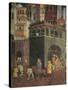 Effects of Good Government in City, Procession of Nobiliy on Streets of City-Ambrogio Lorenzetti-Stretched Canvas