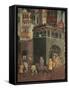 Effects of Good Government in City, Procession of Nobiliy on Streets of City-Ambrogio Lorenzetti-Framed Stretched Canvas