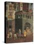 Effects of Good Government in City, Procession of Nobiliy on Streets of City-Ambrogio Lorenzetti-Stretched Canvas