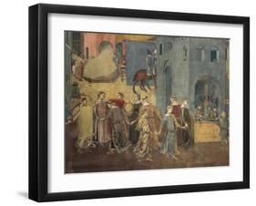 Effects of Good Government in City, Procession of Women Dancing-Ambrogio Lorenzetti-Framed Giclee Print