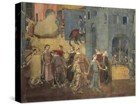 Effects of Good Government in City, Procession of Women Dancing-Ambrogio Lorenzetti-Stretched Canvas