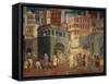 Effects of Good Government in City-Ambrogio Lorenzetti-Framed Stretched Canvas
