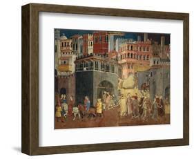 Effects of Good Government in City-Ambrogio Lorenzetti-Framed Giclee Print