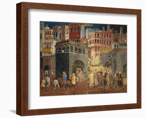 Effects of Good Government in City-Ambrogio Lorenzetti-Framed Giclee Print