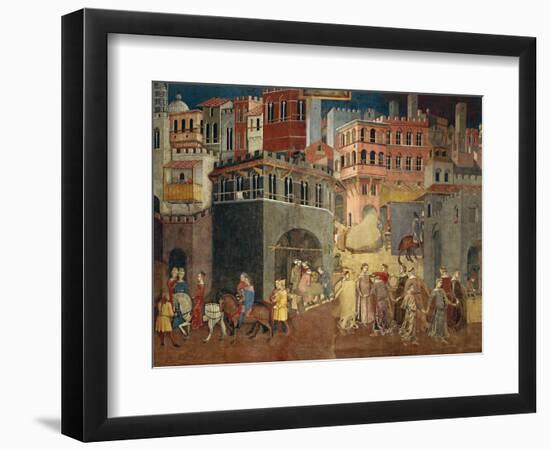 Effects of Good Government in City-Ambrogio Lorenzetti-Framed Giclee Print