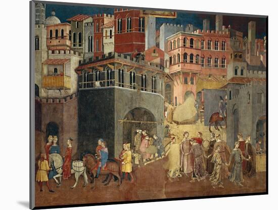 Effects of Good Government in City-Ambrogio Lorenzetti-Mounted Giclee Print