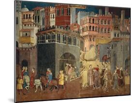 Effects of Good Government in City-Ambrogio Lorenzetti-Mounted Premium Giclee Print