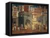 Effects of Good Government in City-Ambrogio Lorenzetti-Framed Stretched Canvas