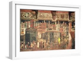 Effects of Good Government in City-Ambrogio Lorenzetti-Framed Giclee Print