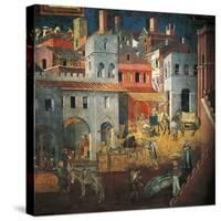 Effects of Good Government in City-Ambrogio Lorenzetti-Stretched Canvas