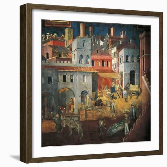 Effects of Good Government in City-Ambrogio Lorenzetti-Framed Giclee Print