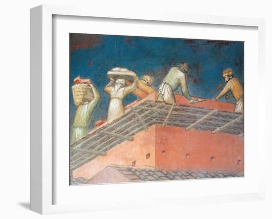 Effects of Good Government in the City-Ambrogio Lorenzetti-Framed Art Print