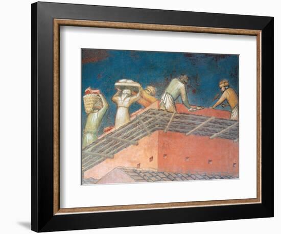 Effects of Good Government in the City-Ambrogio Lorenzetti-Framed Art Print