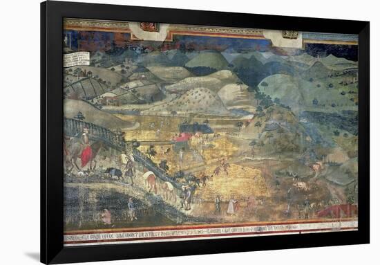Effects of Good Government in the Countryside, 1388-40-Ambrogio Lorenzetti-Framed Giclee Print