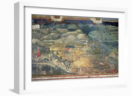 Effects of Good Government in the Countryside, 1388-40-Ambrogio Lorenzetti-Framed Giclee Print