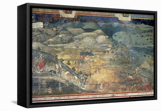 Effects of Good Government in the Countryside, 1388-40-Ambrogio Lorenzetti-Framed Stretched Canvas