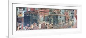 Effects of Good Government on the City Life, (Detail), C1330-Ambrogio Lorenzetti-Framed Giclee Print