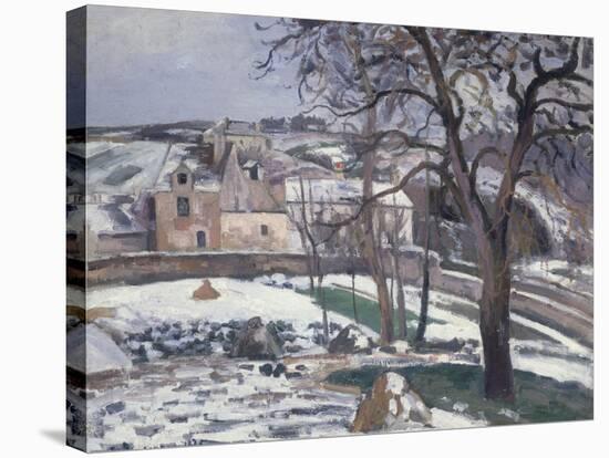 Effet de Neige a L'Hermitage, Pontoise, 1875-Camille Pissarro-Stretched Canvas