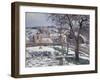 Effet de Neige a L'Hermitage, Pontoise, 1875-Camille Pissarro-Framed Giclee Print