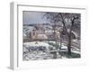 Effet de Neige a L'Hermitage, Pontoise, 1875-Camille Pissarro-Framed Giclee Print