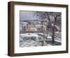 Effet de Neige a L'Hermitage, Pontoise, 1875-Camille Pissarro-Framed Giclee Print