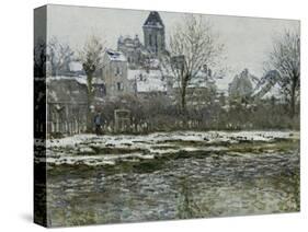 Effet de neige à Vétheuil ou Eglise de Vétheuil neige-Claude Monet-Stretched Canvas