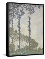 Effet de vent, série des peupliers-Claude Monet-Framed Stretched Canvas