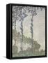 Effet de vent, série des peupliers-Claude Monet-Framed Stretched Canvas