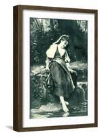 Effie in the Pool -illustration to poem-Leon Bazile Perrault-Framed Giclee Print