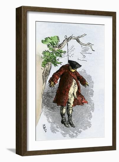 Effigy of a Stamp Act Official Hung by Protesting Colonials, c.1765-null-Framed Giclee Print