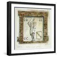 Effigy of Guy, Earl of Warwick, on the Wall of a House in Warwick Lane, City of London, C1820-Frederick Nash-Framed Giclee Print