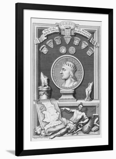 Egbert, King of the West Saxons and first monarch of all England, (18th century)-George Vertue-Framed Giclee Print