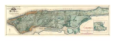 Sanitary and Topographical Map of the City and Island of New York, c.1865-Egbert L^ Viele-Framed Art Print