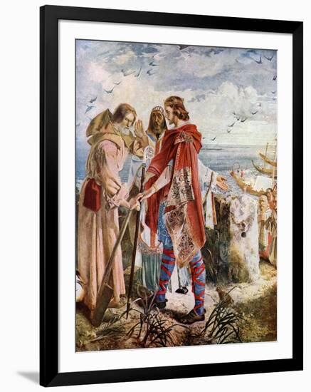 Egfrith Offering the Bishopric of Hexham to Cuthbert, 678-William Bell Scott-Framed Giclee Print