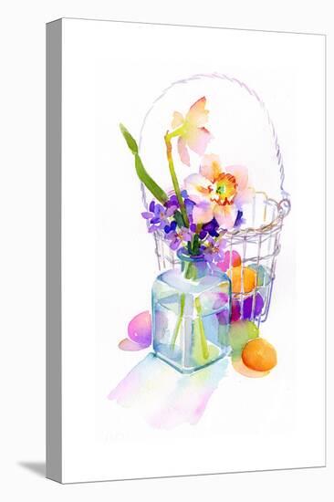 Egg Basket with Flowers, 2014-John Keeling-Stretched Canvas