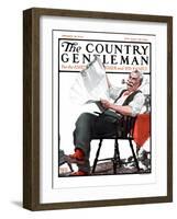 "Eggs Take Another Jump," Country Gentleman Cover, January 19, 1924-WM. Hoople-Framed Giclee Print