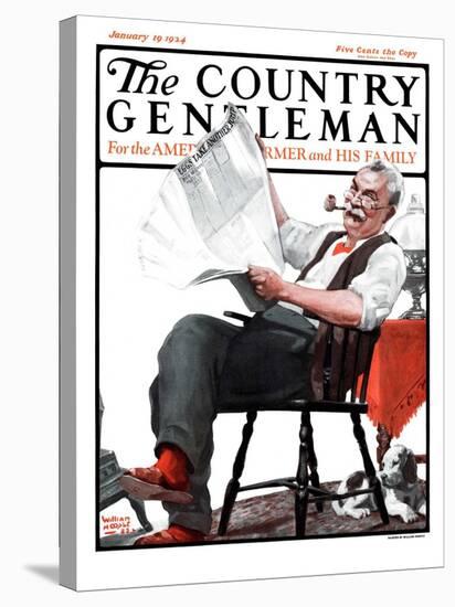 "Eggs Take Another Jump," Country Gentleman Cover, January 19, 1924-WM. Hoople-Stretched Canvas
